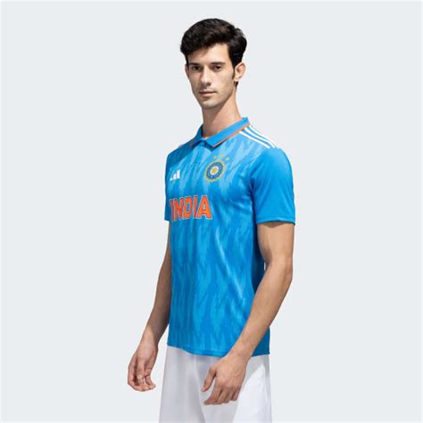 Adidas India Cricket Odi Fan Jersey Blue Adidas India