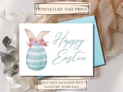 Printable Easter Card Instant Download Pdf Happy Easter Printable Card Printable Card And