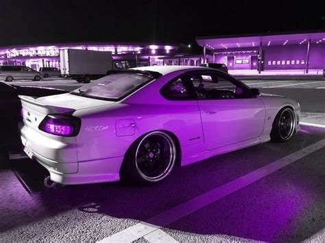 Tuned Street Racing Car With Purple Lights