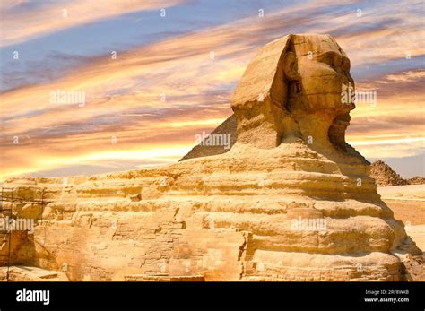 The Great Sphinx Of Giza Is A Limestone Sculpture That Features The