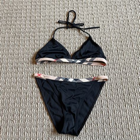 Burberry Triangle Bikini Set Black Nova Check London Gem