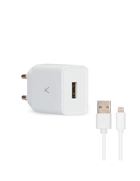 Cargador De Red Ksix W Made For Iphone Puerto Usb A Cable Usb A