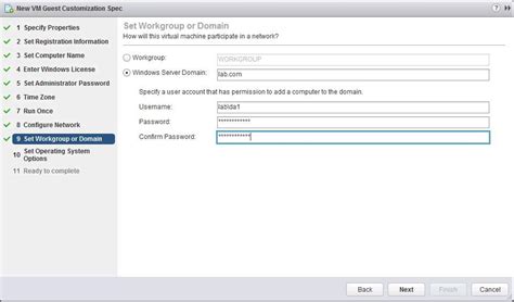 How To Create VMware Guest Customization Specification