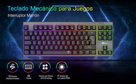 Sangkee Et By Teclado Mec Nico Para Juegos Teclado Espa Ol De