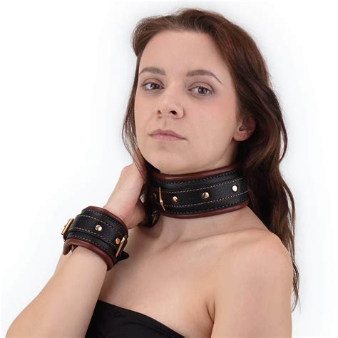 Bondage Set Gepolstert Leder Look Schwarz Braun Edd