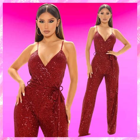 Vegas Ready Sparkle Red Sequin Jumpsuit Beach Babe Bikini