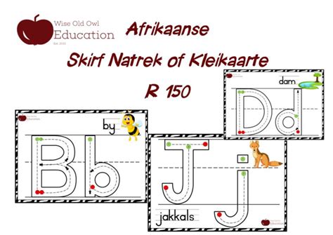 Afrikaanse Alfabet Skrif En Of Kleikaarte • Teacha