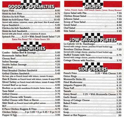 Goody's river grove Menu - Goodysrivergrove.com