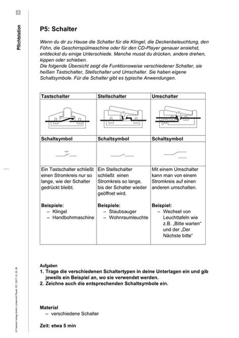 Grundschaltungen der Elektrizitätslehre Materialien für das