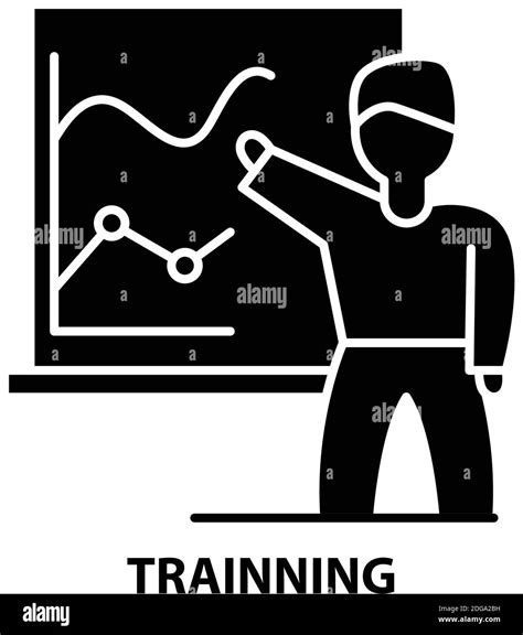 Trainning Icon Black Vector Sign With Editable Strokes Concept Illustration Stock Vector Image