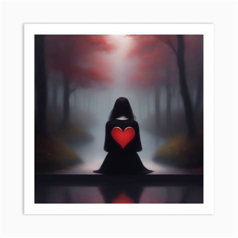 Girl With A Heart Art Print By Shaks Legion Fy