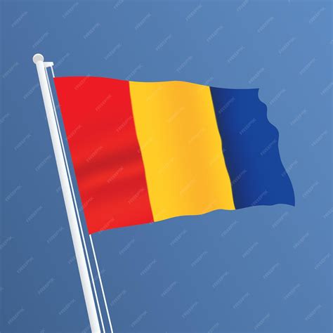 Premium Vector | Romania waving flag design and romania flag design