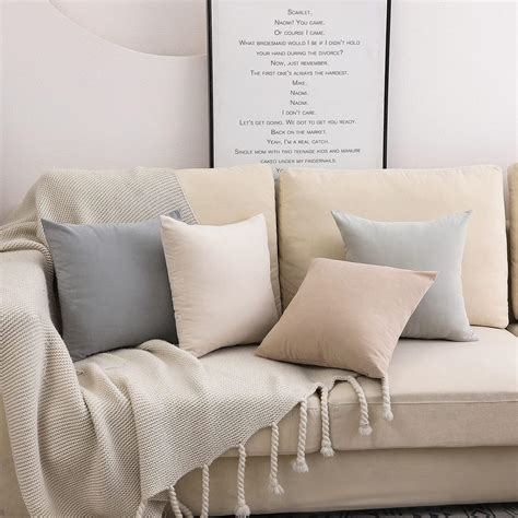 Wemeon Neutral Pillow Covers 18x18in Set Of 4 Solid Color