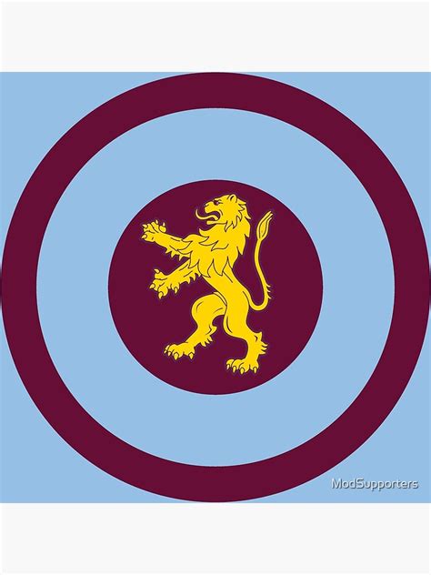 Villains Claret And Blue Retro Mod Roundel Poster For Sale By