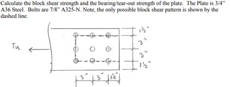 Solved Calculate The Block Shear Strength And The