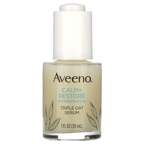 Aveeno Calm Restore For Sensitive Skin Triple Oat Serum 1 Fl Oz