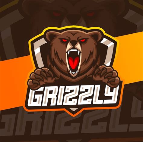 Premium Vector | Bear mascot esport logo design