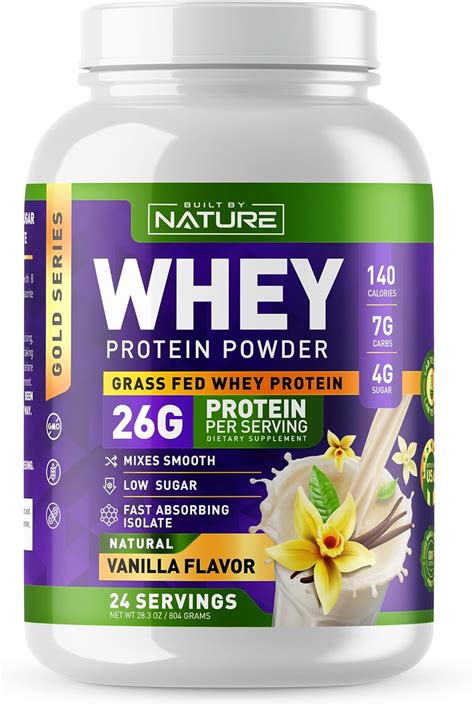 Amazon.com: Whey Protein Powder - 100% Pure Whey Shake with Whey Isolate, 26g Protein, No ...