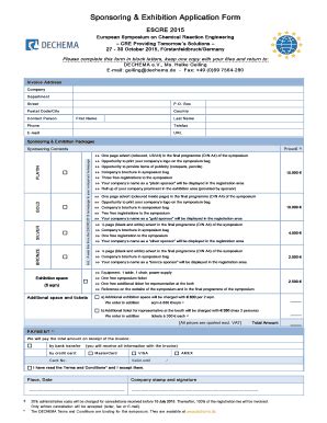 Fillable Online Sponsoring Exhibition Application Form Fax Email Print