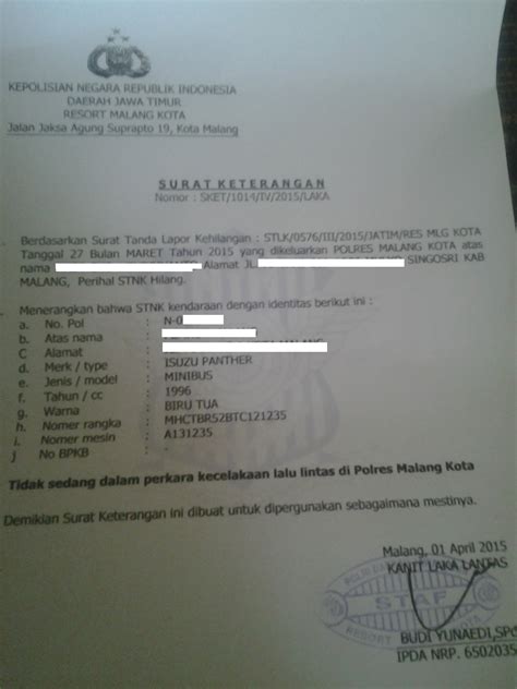 Detail Contoh Surat Keterangan Kecelakaan Dari Kepolisian Koleksi Nomer