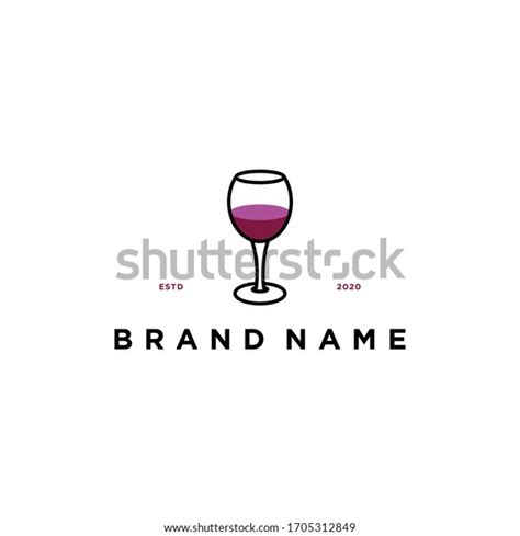 Wine Glass Logo Design Vector Template Stock Vector Royalty Free