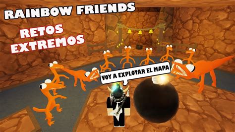 RETOS EN RAINBOW FRIENDS EXPLOTAMOS EL MAPA ROBLOX