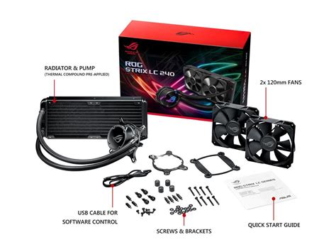 ASUS ROG Strix LC 240 AIO Liquid CPU Cooler 240mm Radiator Dual 120mm