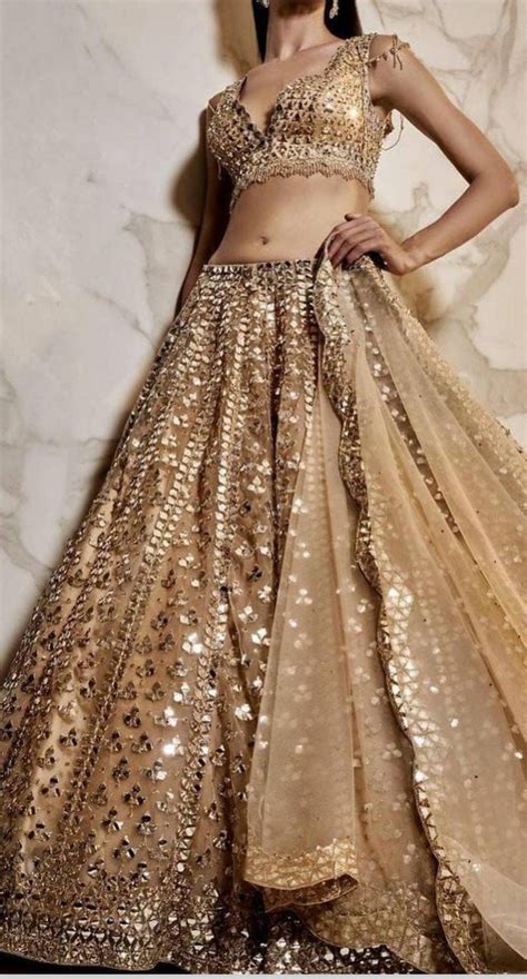 Sequin Lehenga Skirt With Matching Blouse And Dupatta Indian Dresses