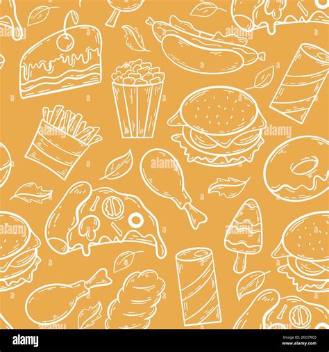 Ilustraci N Vectorial De Patr N De Comida R Pida Sin Costuras Imagen