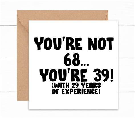 Funny 68th Birthday Card Funny Birthday Card For 68 Year Old 68th