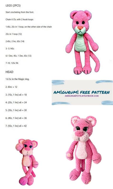 Amigurumi Pink Panther Free Pattern - Amigurumi toys | Pink panthers ...