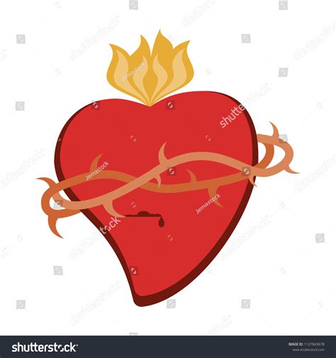 Catholic Sacred Heart Stock Vector Royalty Free 1127843678 Shutterstock