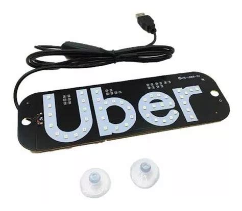 Placa Uber Painel Luminoso 12v Led 2 Ventosas Cabo Usb MercadoLivre