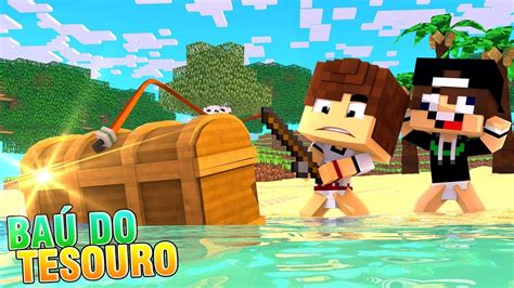 PESCAMOS UM BAÚ DO TESOURO MINECRAFT YouTube