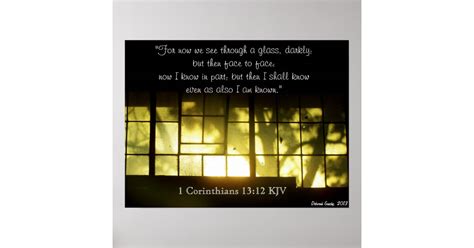 For Now We See Through A Glass Darkly Poster Zazzle