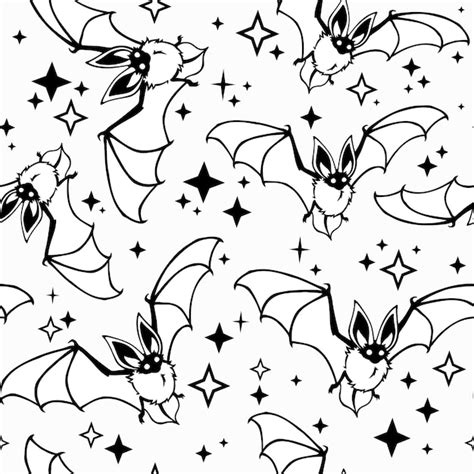 Premium Vector Seamless Pattern Of Bats And Stars