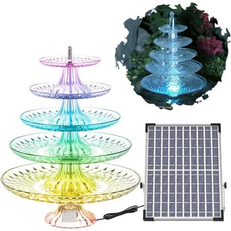 Aisitin W Fontaine Solaire Color E Mangeoire Niveaux Batterie