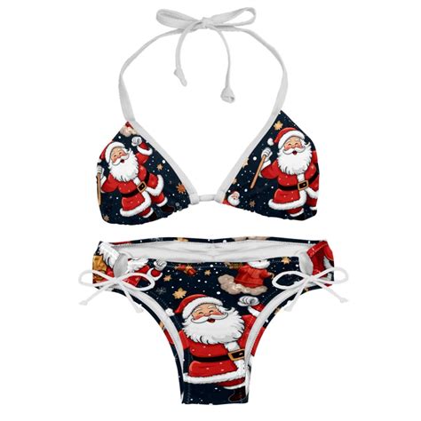 Santa Claus Stylish Bikini Set With Detachable Sponge Adjustable