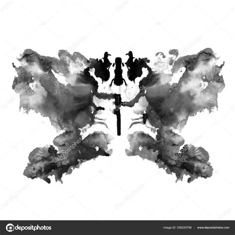 Rorschach Test Made Ink Blot Psychological Test Silhouette Black