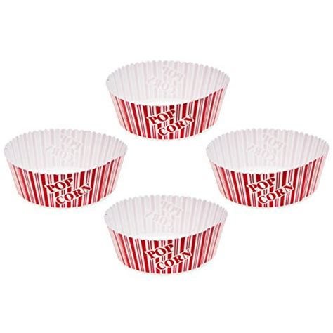 Cinima Style Plastic Theater Popcorn Bowl Reusable Large Pack Of 4