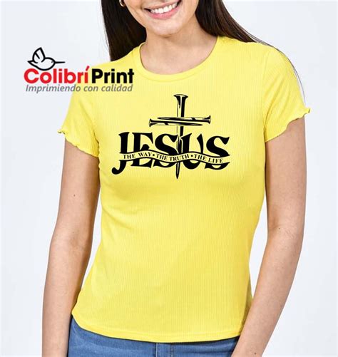 Playera Amarilla Iglesia “jesús” Colibrí Print México