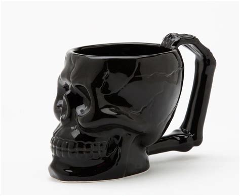 Black Ceramic Skull Coffee Drinking Mug Skeleton Taz Esqueleto Cafe