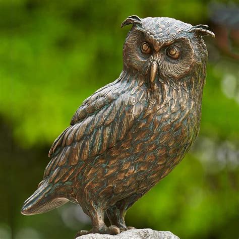 Bronze Horned Owl Statue For Sale Seventreesculpture