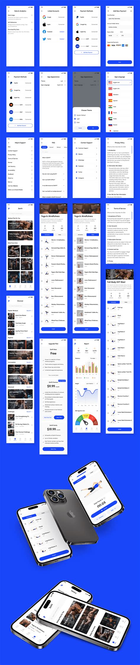 ZenFit Fitness Workout App UI Kit On Behance