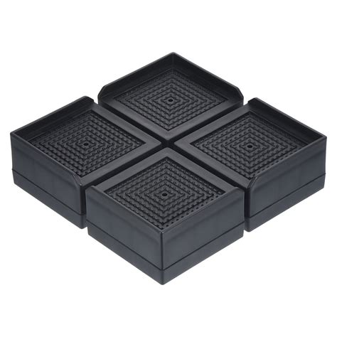 Uxcell 1.5 Inch Furniture Risers Square Bed Lifters Adjustable