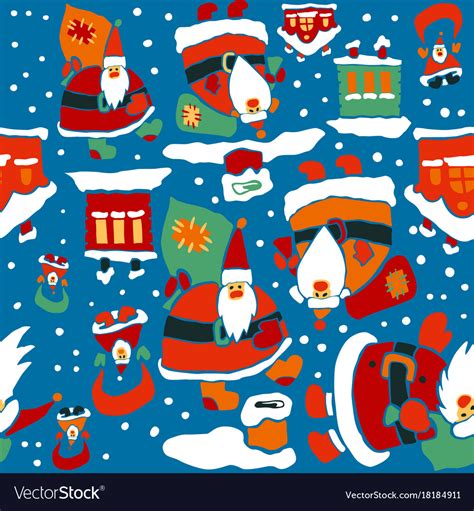 Cartoon christmas wrapping paper Royalty Free Vector Image