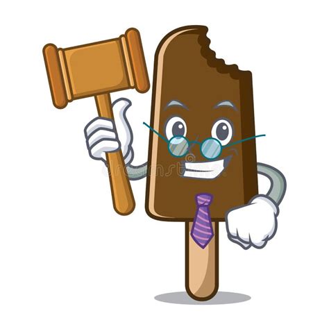 Desenhos Animados Da Mascote Do Gelado De Chocolate Do Juiz Ilustra O