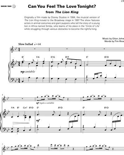 Can You Feel The Love Tonight From The Lion King Sheet Music By