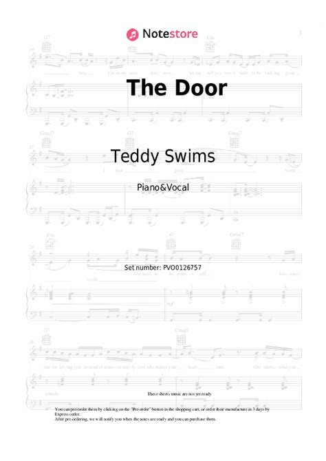 The Door piano sheet music and voice Teddy Swims in Note-Store.com ...