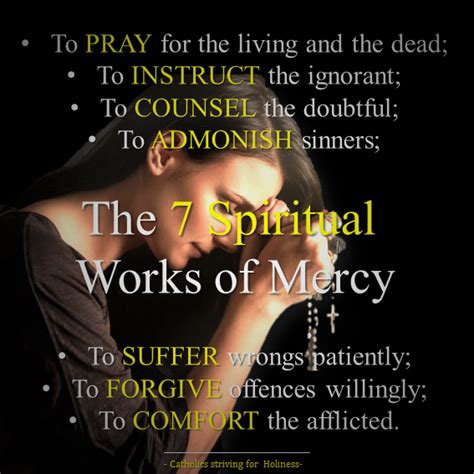 THE 7 SPIRITUAL WORKS OF MERCY. | Spiritual words, Works of mercy, Year ...